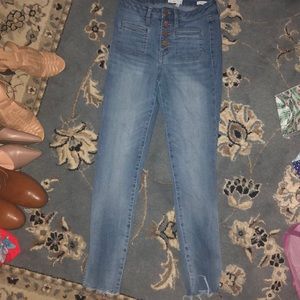 High rise cropped jeans